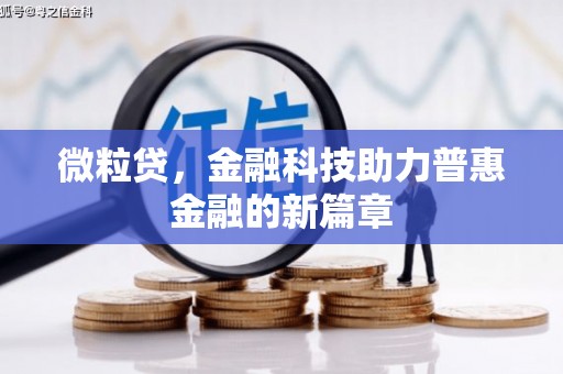 凉城微粒贷，金融科技助力普惠金融的新篇章
