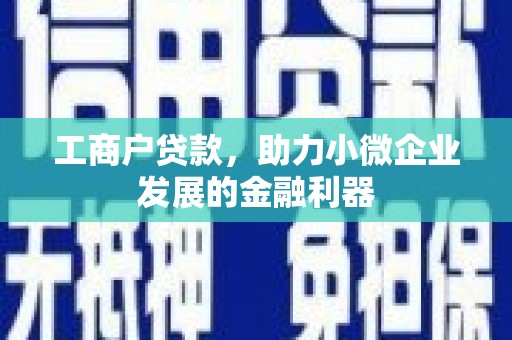 凉城工商户贷款，助力小微企业发展的金融利器
