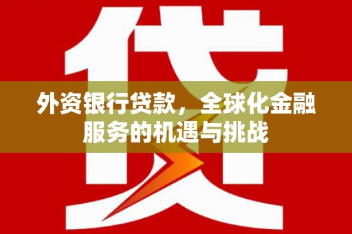 凉城外资银行贷款，全球化金融服务的机遇与挑战