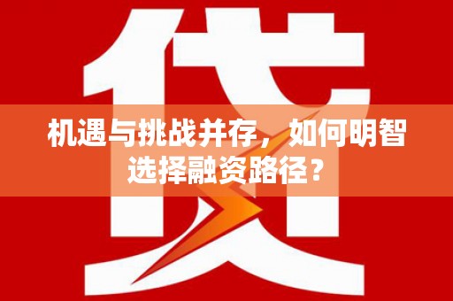凉城机遇与挑战并存，如何明智选择融资路径？